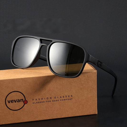 "Retro trend" classic box sunglasses-modified face, with no pressure, out of the street focus! V1107-MJ001-BLACK ASH