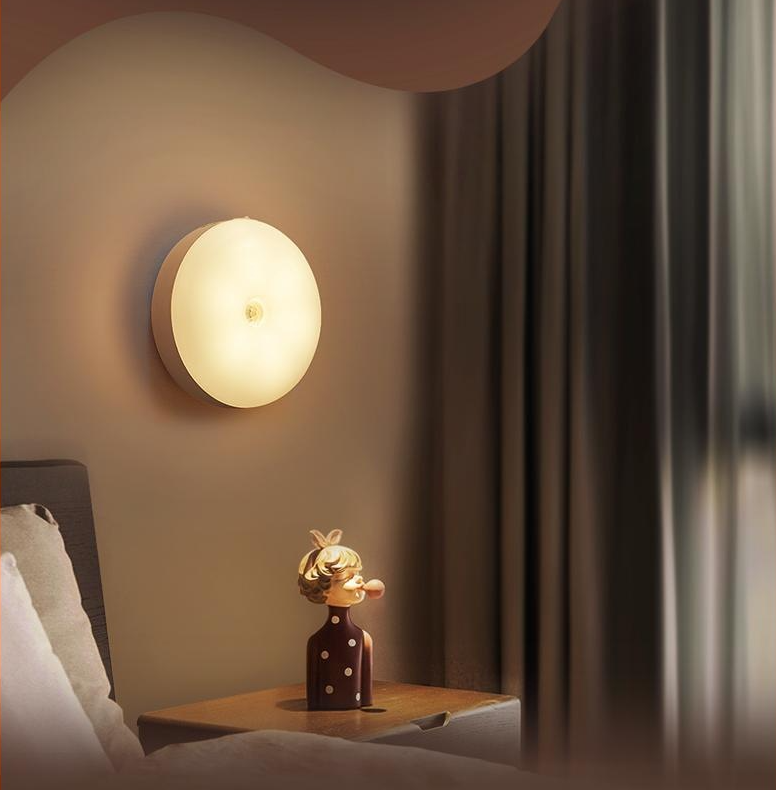 Motion Sensor LED Night Light, 86mm Diameter Smart Induction Lamp with USB Charging & Magnetic Mount, V1107-MOTION SENSOR LED NIGHT LIGHT