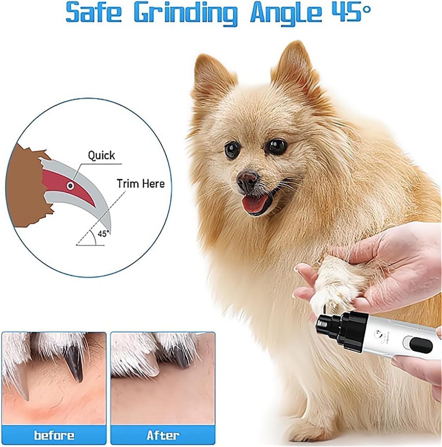 Pet products Silent Groom Pro Nail Grinder, 2025 New Dog Nail Trimmer, USB Rechargeable Pet Nail Grinder, Dog V1107-NAIL GRINDER