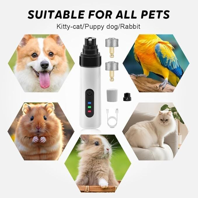 Pet products Silent Groom Pro Nail Grinder, 2025 New Dog Nail Trimmer, USB Rechargeable Pet Nail Grinder, Dog V1107-NAIL GRINDER