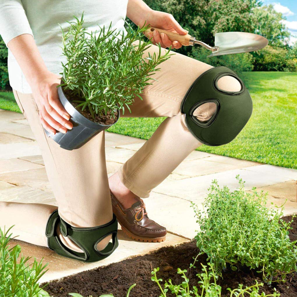 Olive Green Gardening Knee Pads (2-Pack): Ultra-Thick Memory Foam, Adjustable Straps - Ideal for Gardening, V1107-OLIVE GREEN GARDENING KNEE PADS
