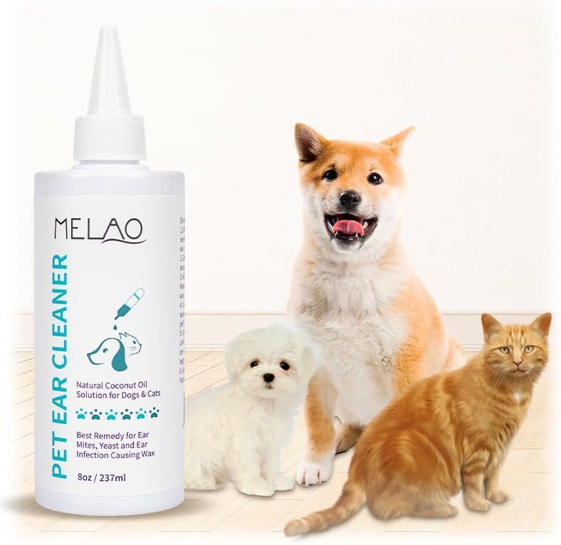 pet products Pet products Ear Cleanser for Dogs and Cats - Gentle Daily Ear Wash - Long Nozzle for Deep Ear V1107-PET EAR CLEANER