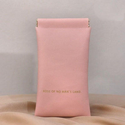 Christmas gift Premium Leather Eyeglass Case with Spring Closure - Multiple Color Options - Refined V1107-PIGEYANJINGDAI001-ROSY PINK