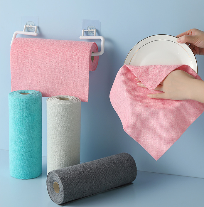 Christmas gift 50-Piece 25x25cm Polycotton Cleaning Cloth Roll, Reusable Dual-Use Dish & Surface Wipes for V1107-POLYCOTTON CLEANING CLOTH ROLL-GREEN