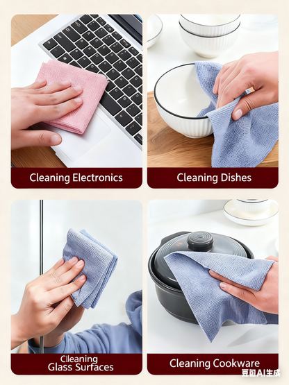 Christmas gift 50-Piece 25x25cm Polycotton Cleaning Cloth Roll, Reusable Dual-Use Dish & Surface Wipes for V1107-POLYCOTTON CLEANING CLOTH ROLL-GREEN