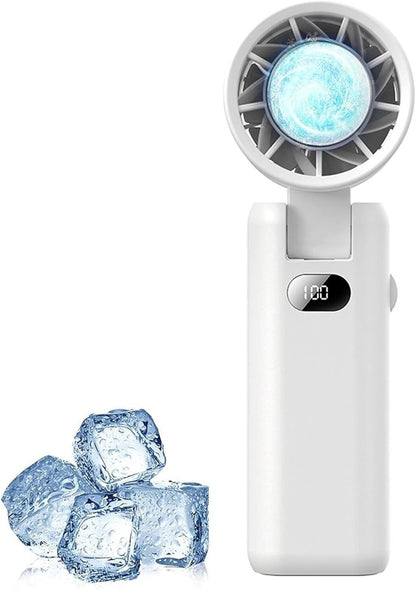 Portable Handheld Turbo Fan with Cooling Tech, Digital Display, 100-Speed Control, Rechargeable 4-in-1 V1107-PORTABLE FAN