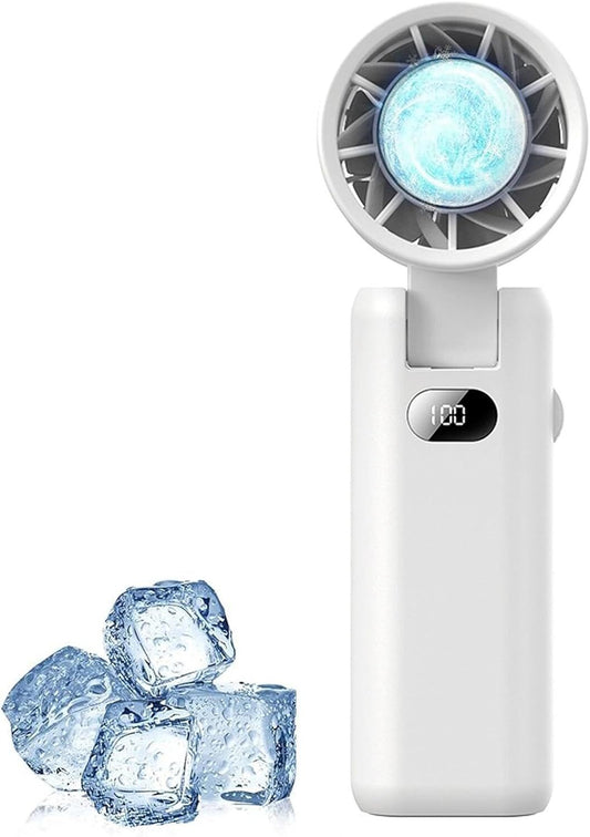 Portable Handheld Turbo Fan with Cooling Tech, Digital Display, 100-Speed Control, Rechargeable 4-in-1 V1107-PORTABLE FAN
