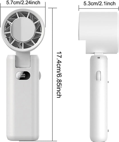 Portable Handheld Turbo Fan with Cooling Tech, Digital Display, 100-Speed Control, Rechargeable 4-in-1 V1107-PORTABLE FAN