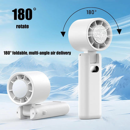 Portable Handheld Turbo Fan with Cooling Tech, Digital Display, 100-Speed Control, Rechargeable 4-in-1 V1107-PORTABLE FAN