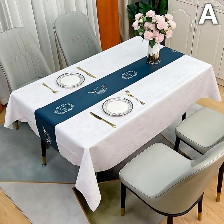 Waterproof Oilproof Washable Heat-Resistant PVC Tablecloth - 5 Patterns & Sizes for Home, Restaurant & Picnic V1107-PVCZB1-C