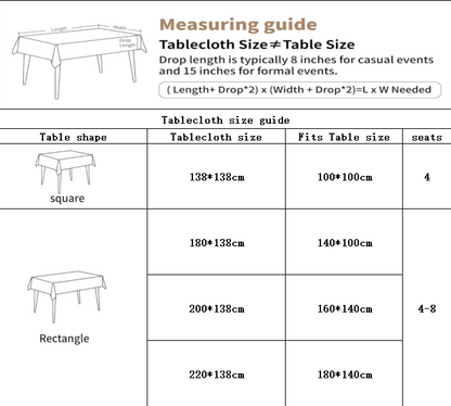 Waterproof Oilproof Washable Heat-Resistant PVC Tablecloth - 5 Patterns & Sizes for Home, Restaurant & Picnic V1107-PVCZB2-C