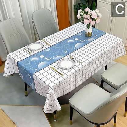 Waterproof Oilproof Washable Heat-Resistant PVC Tablecloth - 5 Patterns & Sizes for Home, Restaurant & Picnic V1107-PVCZB2-E