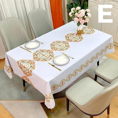 Waterproof Oilproof Washable Heat-Resistant PVC Tablecloth - 5 Patterns & Sizes for Home, Restaurant & Picnic V1107-PVCZB4-D