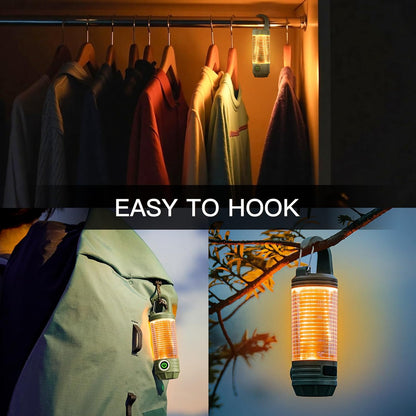 Rechargeable LED Camping Lantern Flashlight: 6 Modes, USB-C, Portable for Hiking, Emergency, Night Walking & V1107-RECHARGEABLE LED CAMPING LANTERN FLASHLIGHT