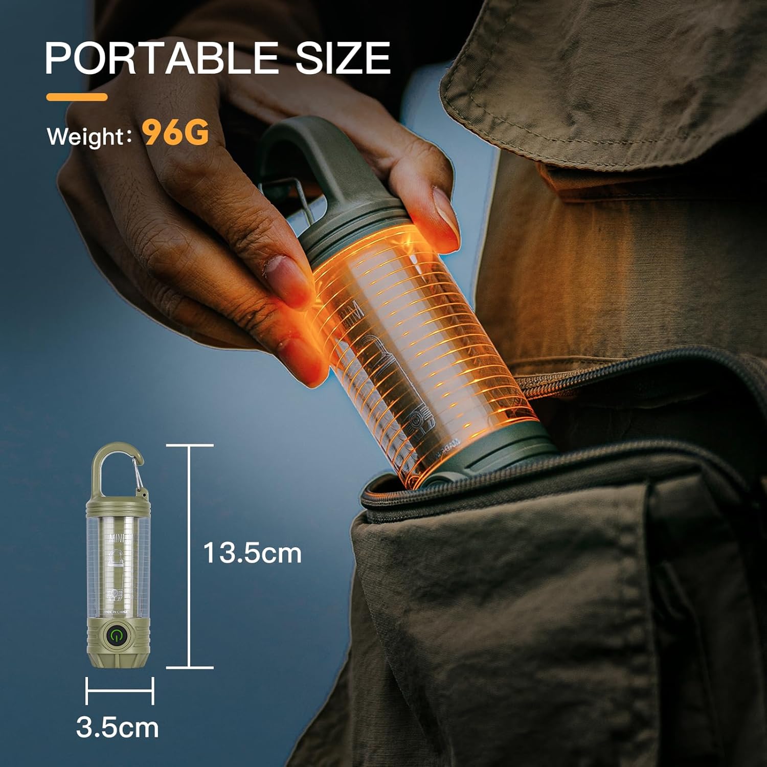 Rechargeable LED Camping Lantern Flashlight: 6 Modes, USB-C, Portable for Hiking, Emergency, Night Walking & V1107-RECHARGEABLE LED CAMPING LANTERN FLASHLIGHT