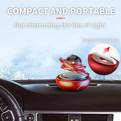Red Solar-Powered Rotating Car Air Freshener: Space-Themed Dashboard Decor with Ocean Scent & 16 Cologne Pads V1107-RED SOLAR-POWERED ROTATING CAR AIR FRESHENER