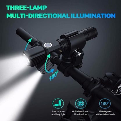Rotatable Aluminium Alloy Bike Flashlight: USB Rechargeable, 500m Range, 170g with Mount, Perfect for Aussie V1107-ROTATABLE ALUMINIUM ALLOY BIKE FLASHLIGHT