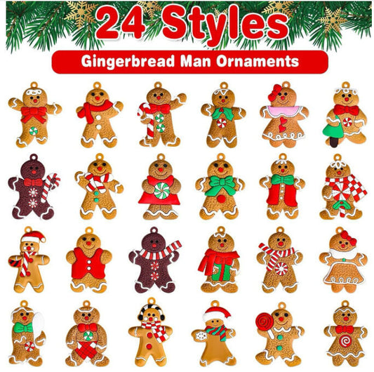 24pcs Christmas Ornaments Cute Snowman Xmas Tree Decorations Santa Claus Plastic Figurines Ornaments with V1107-SDZC003-24