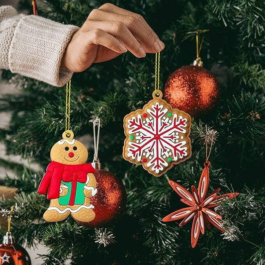 24pcs Christmas Ornaments Cute Snowman Xmas Tree Decorations Santa Claus Plastic Figurines Ornaments with V1107-SDZC003-24