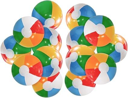12'' Beach Ball for Kids: 14 Pack Beach Balls Bulk Inflatable Pool - Beach Balls Bulk Hawaiian Tropical Theme V1107-SDZC007