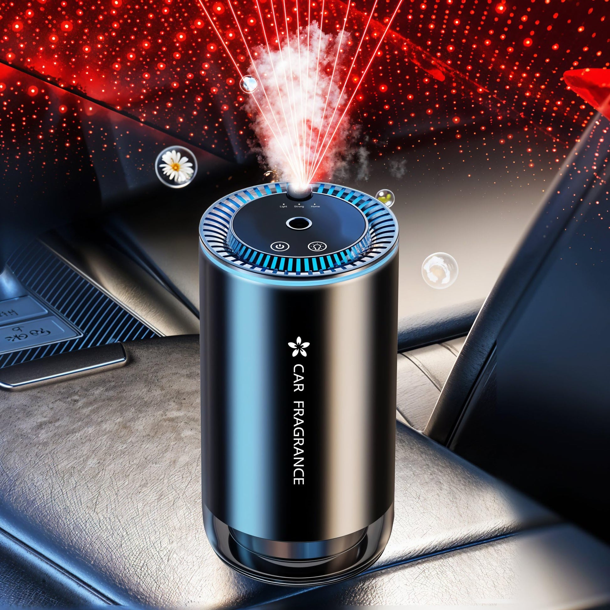 Smart Car Air Freshener with Starry Lights Projector: Automatic Aroma Diffuser, 3 Modes, Rechargeable for Car V1107-SMART CAR AIR FRESHENER