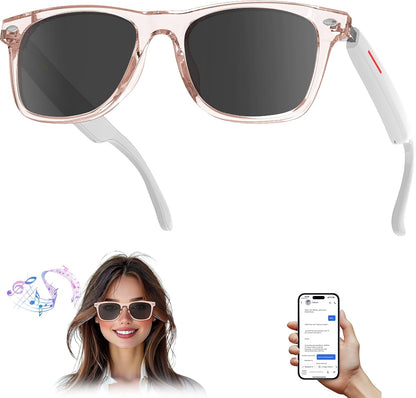 AI Smart Translation Sunglasses: UV400, Bluetooth, 110+ Languages, Voice Control - Ideal for Travel & Work V1107-SMART TRANSLATION SUNGLASSES