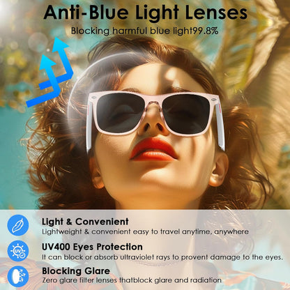 AI Smart Translation Sunglasses: UV400, Bluetooth, 110+ Languages, Voice Control - Ideal for Travel & Work V1107-SMART TRANSLATION SUNGLASSES