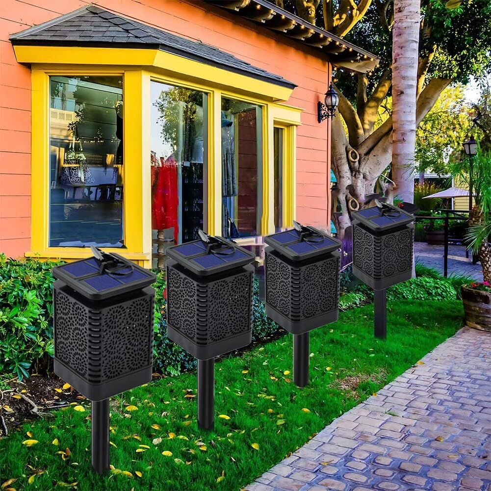 2-Pack Solar Garden Stake Light with Floral Pattern: 12 LED Outdoor Decorative Light with Multiple Mounting V1107-SOLAR GARDEN STAKE LIGHT WITH FLORAL PATTERN