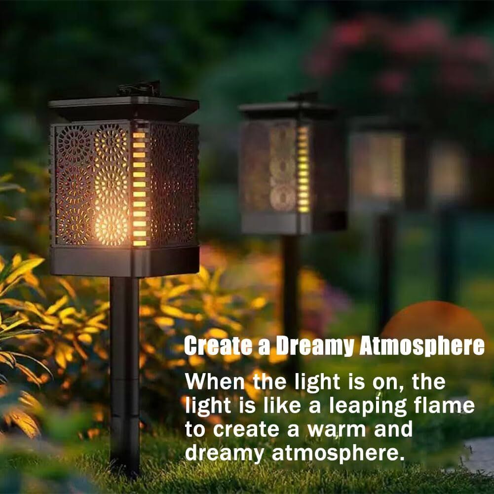 2-Pack Solar Garden Stake Light with Floral Pattern: 12 LED Outdoor Decorative Light with Multiple Mounting V1107-SOLAR GARDEN STAKE LIGHT WITH FLORAL PATTERN