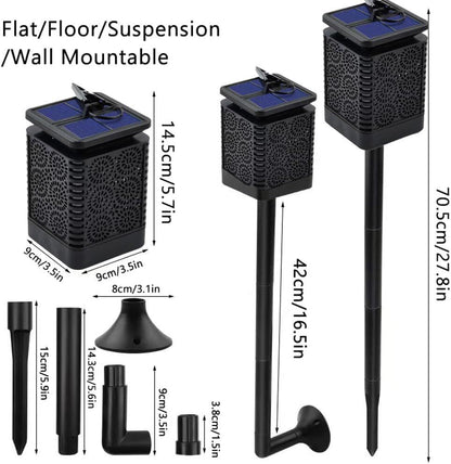 4-Pack Solar Garden Stake Light with Floral Pattern: 12 LED Outdoor Decorative Light with Multiple Mounting V1107-SOLAR GARDEN STAKE LIGHT WITH FLORAL PATTERN1
