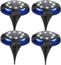 4-Pack Solar Ground Lights: 8-LED Outdoor Garden Pathway Lights with IP65 Waterproof for Lawn, Patio & V1107-SOLAR GROUND LIGHTS