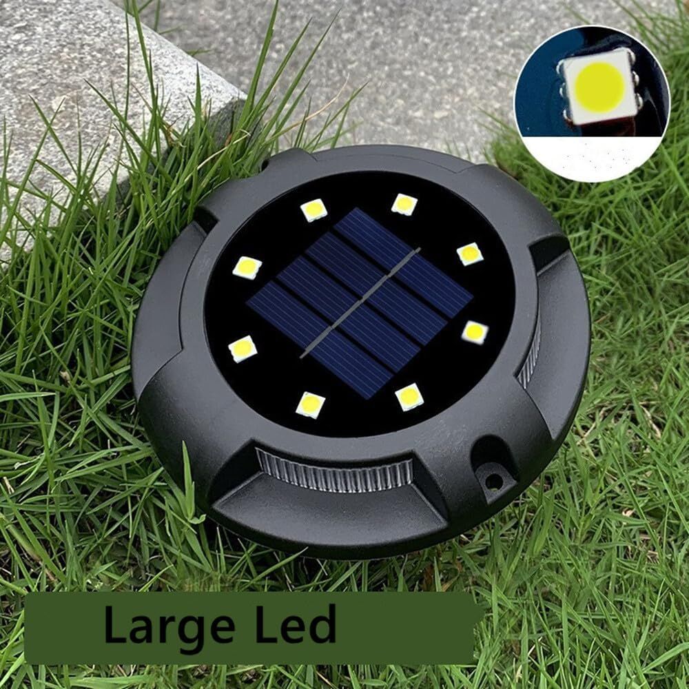 4-Pack Solar Ground Lights: 8-LED Outdoor Garden Pathway Lights with IP65 Waterproof for Lawn, Patio & V1107-SOLAR GROUND LIGHTS