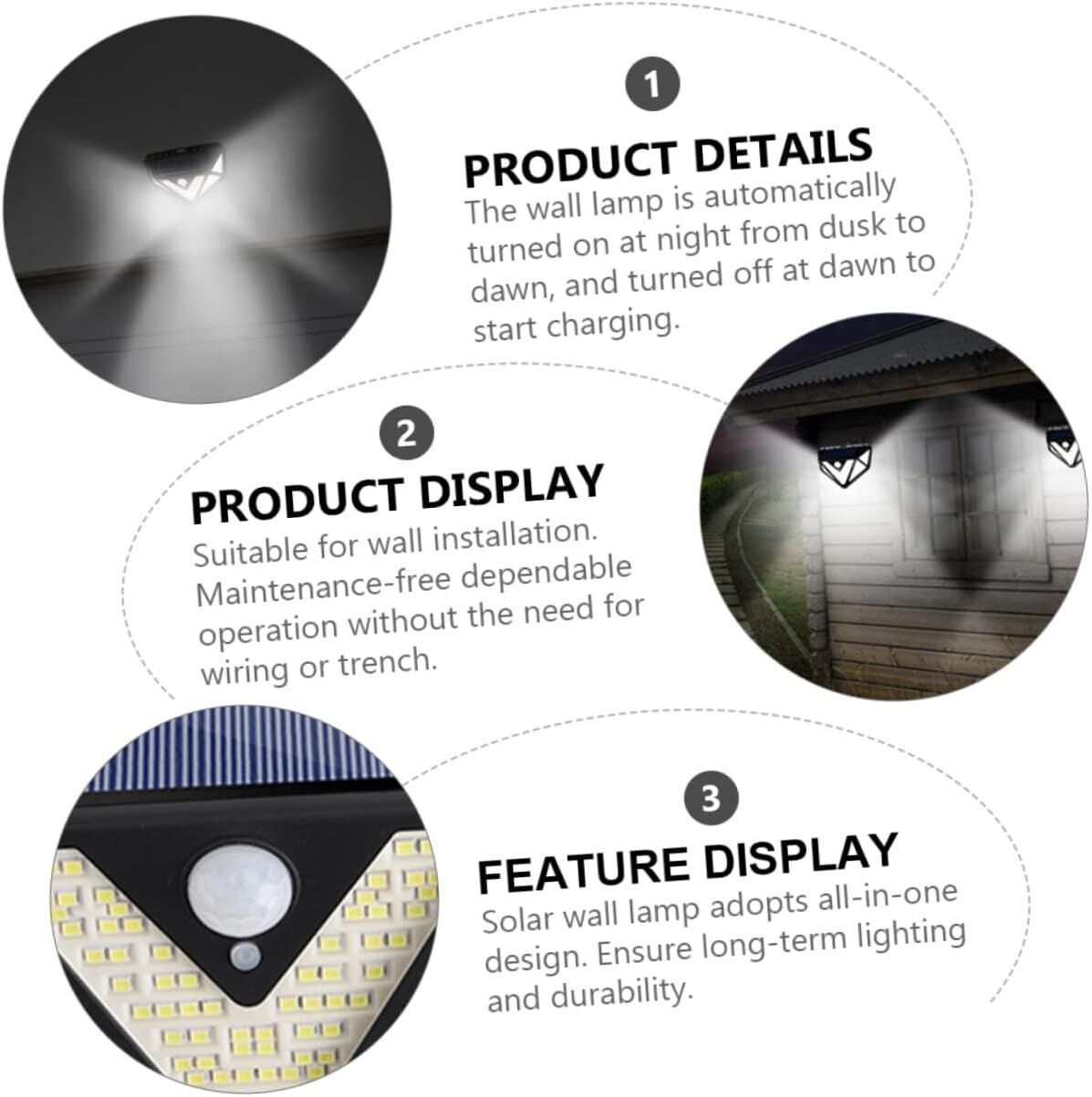 2-Pack Solar LED Motion Sensor Wall Light: Dusk-to-Dawn Outdoor Lighting for Aussie Gardens, Fences & Patios V1107-SOLAR LED MOTION SENSOR WALL LIGHT