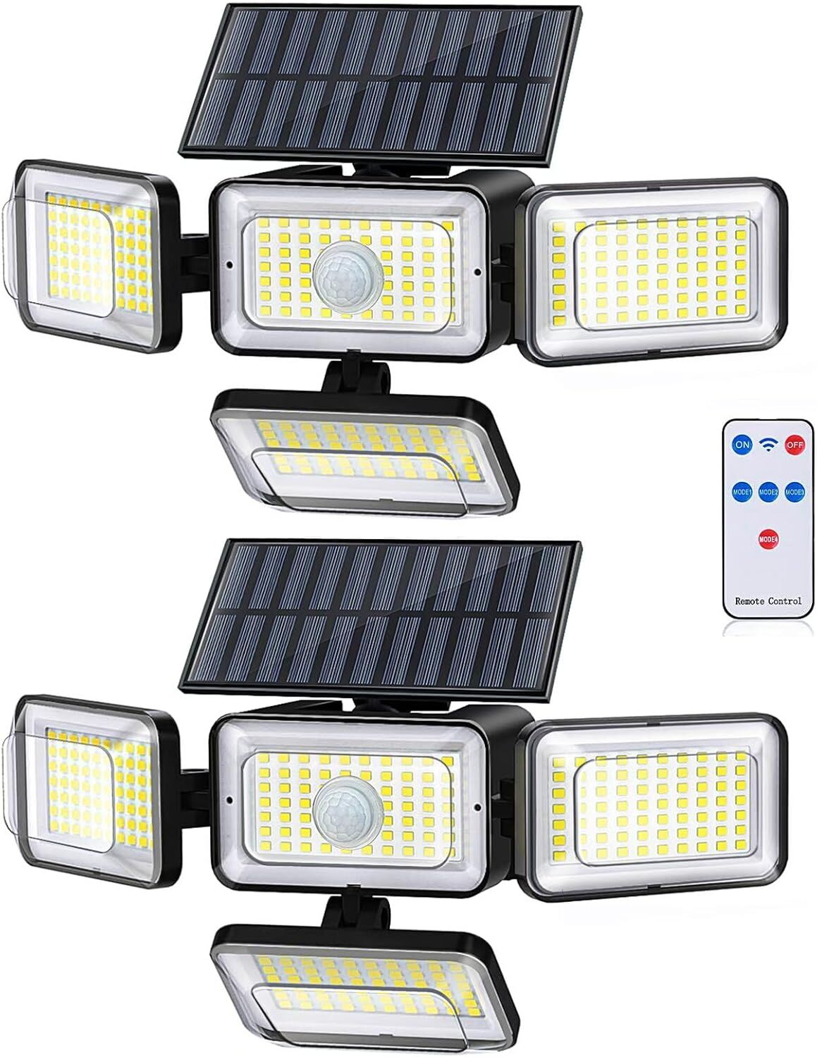 Solar Motion Sensor Outdoor Lights (2-Pack) with 288 LEDs & 2800LM: 270 degrees Wide Angle, IP65 Waterproof, V1107-SOLAR MOTION SENSOR OUTDOOR LIGHTS