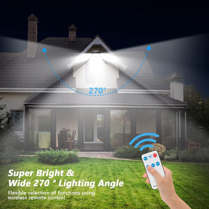 Solar Motion Sensor Outdoor Lights (2-Pack) with 288 LEDs & 2800LM: 270 degrees Wide Angle, IP65 Waterproof, V1107-SOLAR MOTION SENSOR OUTDOOR LIGHTS