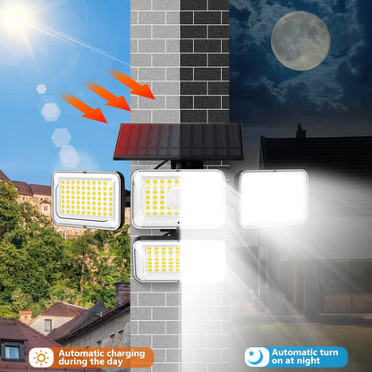 Solar Motion Sensor Outdoor Lights (2-Pack) with 288 LEDs & 2800LM: 270 degrees Wide Angle, IP65 Waterproof, V1107-SOLAR MOTION SENSOR OUTDOOR LIGHTS