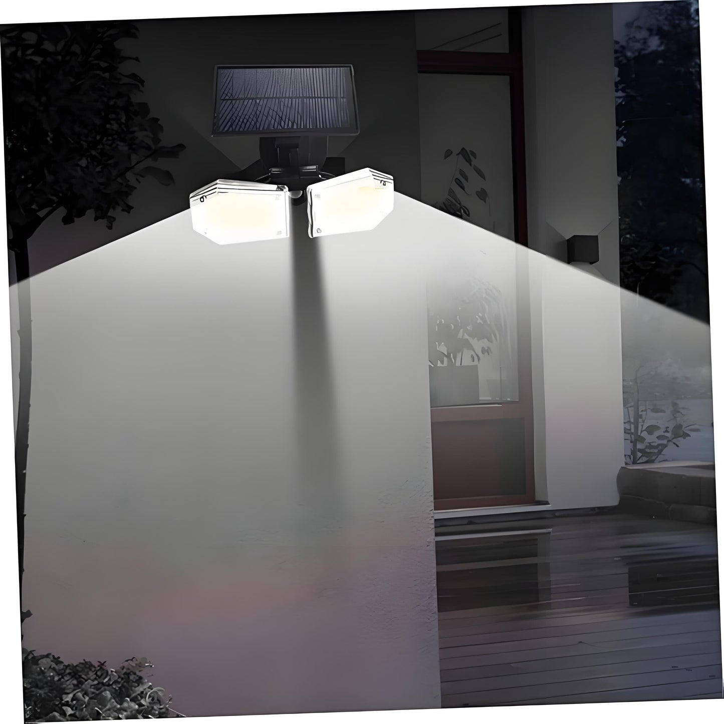 2-Pack Solar Motion Sensor Wall Lights: Double-Head Adjustable Cob LED Outdoor Lights for Garden, Patio & V1107-SOLAR MOTION SENSOR WALL LIGHTS1