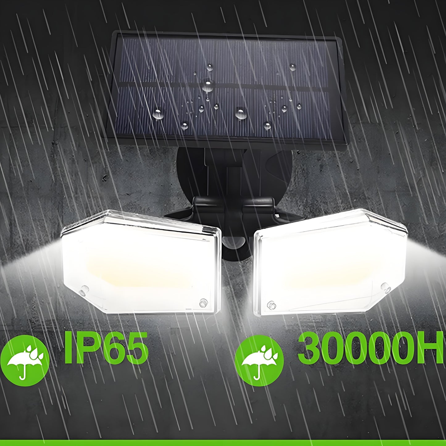 2-Pack Solar Motion Sensor Wall Lights: Double-Head Adjustable Cob LED Outdoor Lights for Garden, Patio & V1107-SOLAR MOTION SENSOR WALL LIGHTS1