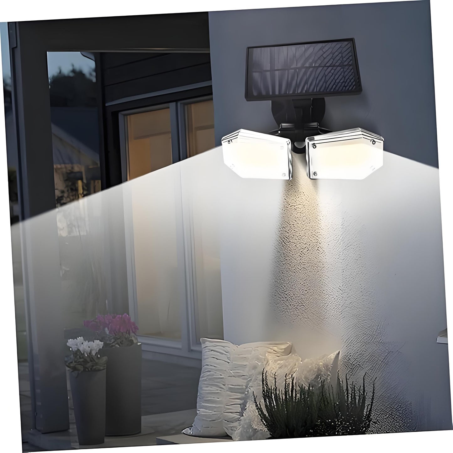 4-Pack Solar Motion Sensor Wall Lights: Double-Head Adjustable Cob LED Outdoor Lights for Garden, Patio & V1107-SOLAR MOTION SENSOR WALL LIGHTS2