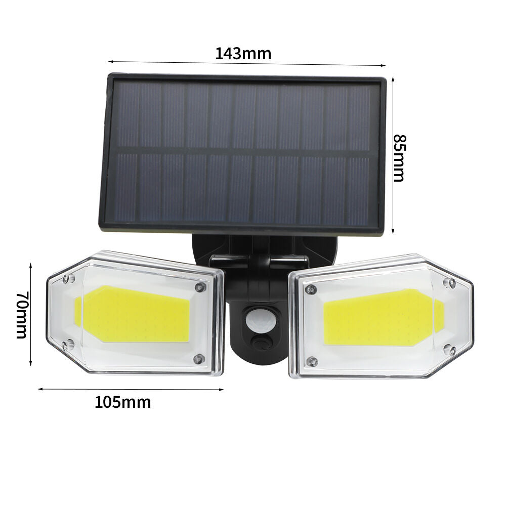4-Pack Solar Motion Sensor Wall Lights: Double-Head Adjustable Cob LED Outdoor Lights for Garden, Patio & V1107-SOLAR MOTION SENSOR WALL LIGHTS2