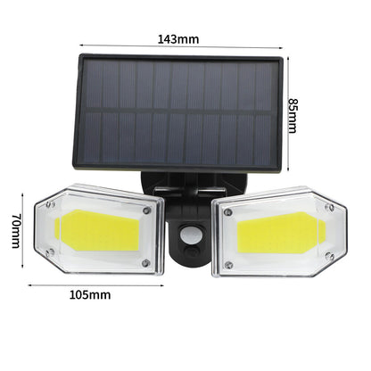 4-Pack Solar Motion Sensor Wall Lights: Double-Head Adjustable Cob LED Outdoor Lights for Garden, Patio & V1107-SOLAR MOTION SENSOR WALL LIGHTS2
