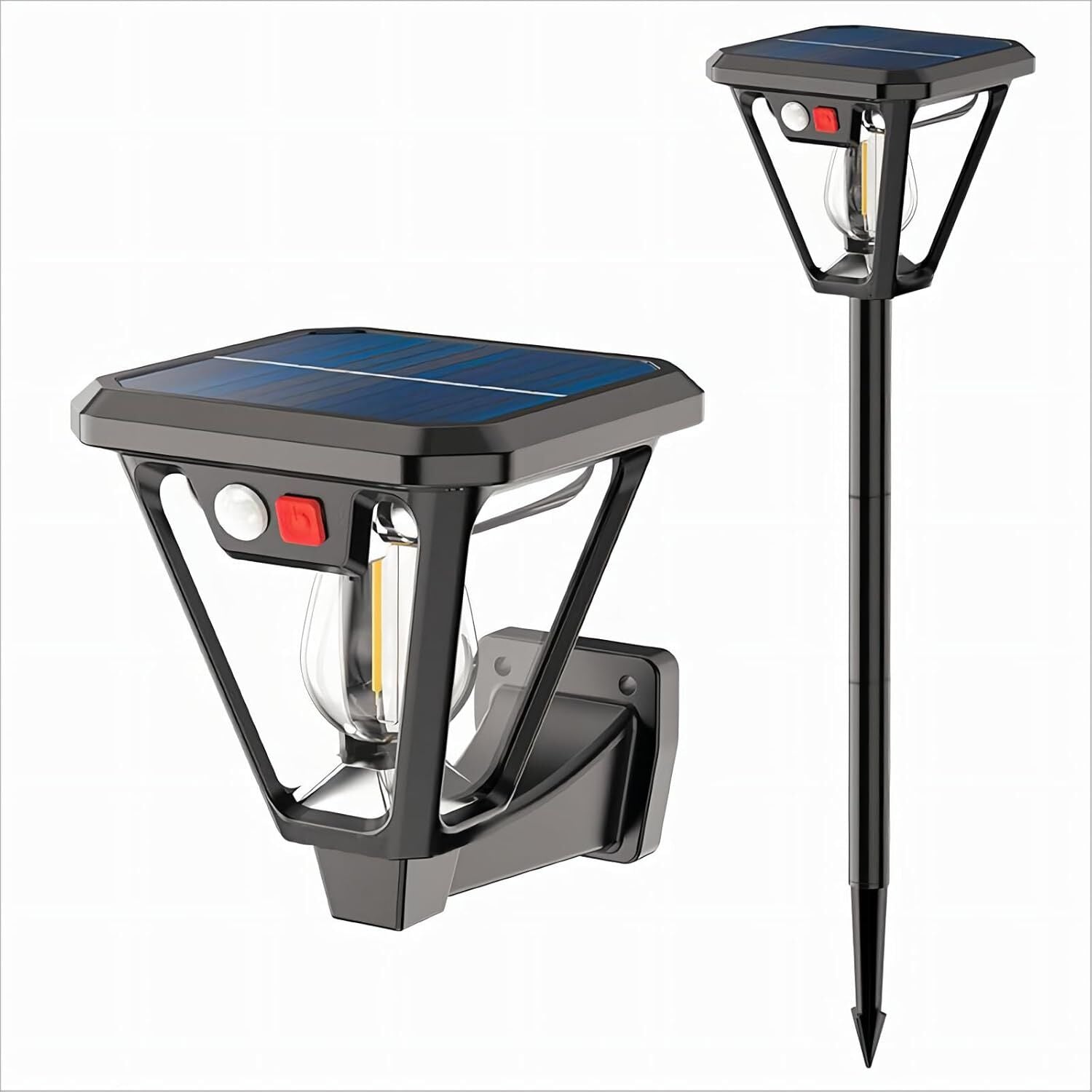 Solar Motion Sensor Wall Lights (2-Pack): 3-Mode Dusk-to-Dawn Waterproof for Patio, Garage & Garden Lighting V1107-SOLAR MOTION SENSOR WALL LIGHTS3