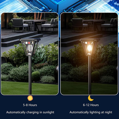 Solar Motion Sensor Wall Lights (2-Pack): 3-Mode Dusk-to-Dawn Waterproof for Patio, Garage & Garden Lighting V1107-SOLAR MOTION SENSOR WALL LIGHTS3
