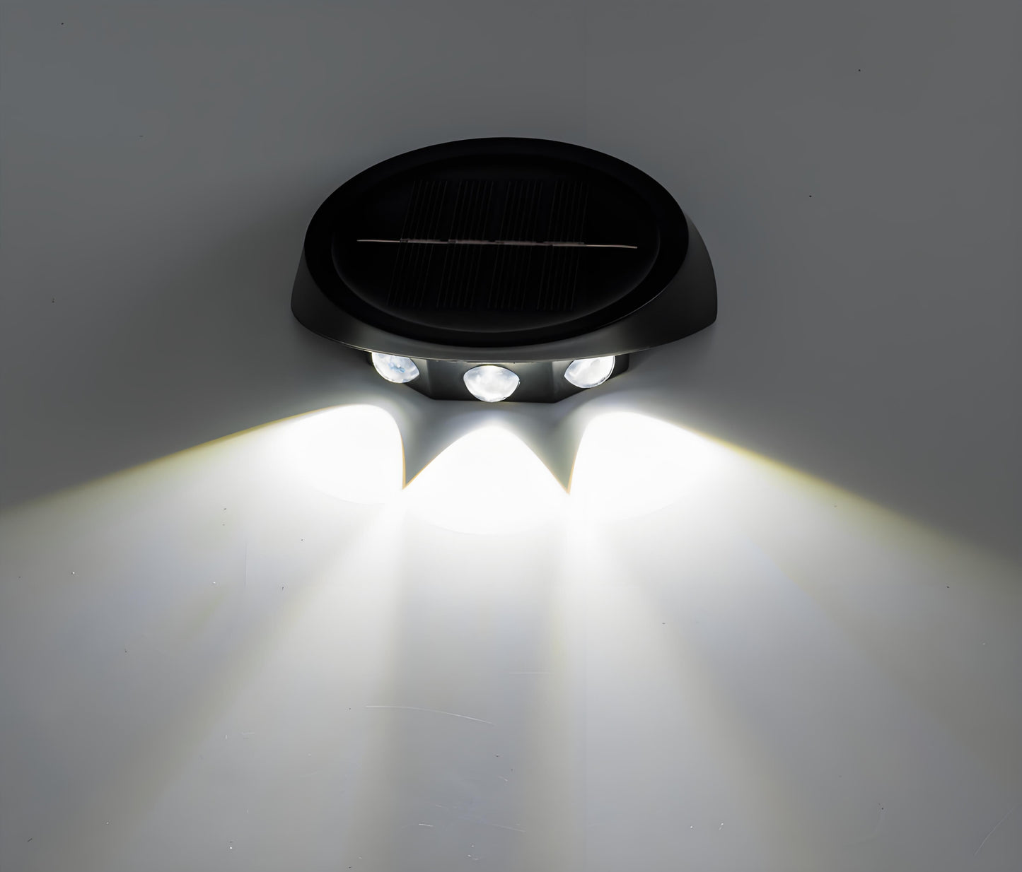 Solar Outdoor Wall Lights (4-Pack): IP44 Waterproof LED Sconces for Garden, Patio & Pathway Lighting(white V1107-SOLAR OUTDOOR WALL LIGHTS 1