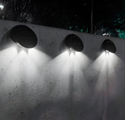 Solar Outdoor Wall Lights (4-Pack): IP44 Waterproof LED Sconces for Garden, Patio & Pathway Lighting(white V1107-SOLAR OUTDOOR WALL LIGHTS 1