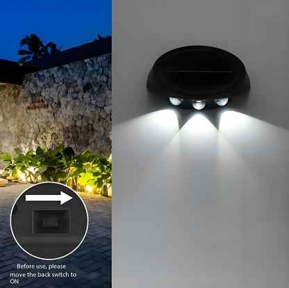 Solar Outdoor Wall Lights (2-Pack): IP44 Waterproof LED Sconces for Garden, Patio & Pathway Lighting(Warm V1107-SOLAR OUTDOOR WALL LIGHTS2