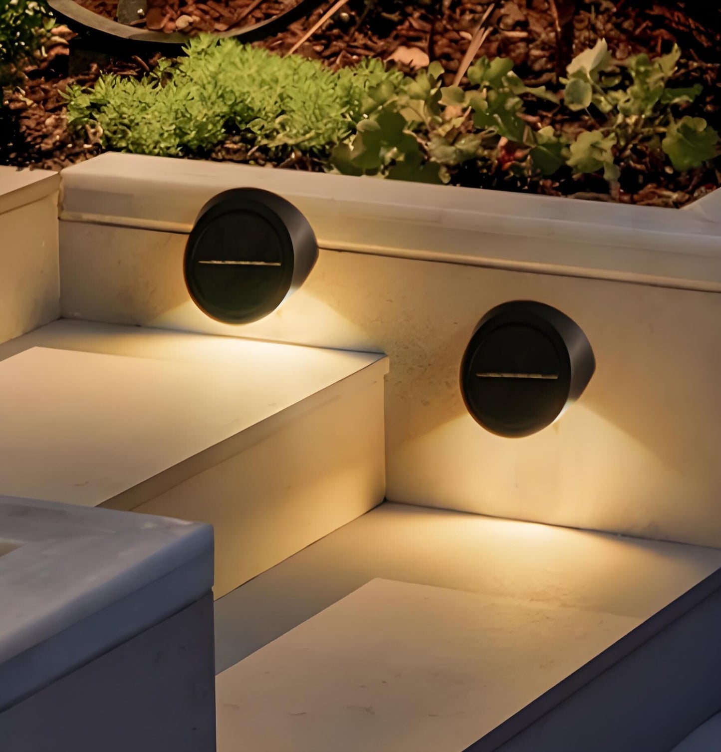 Solar Outdoor Wall Lights (4-Pack): IP44 Waterproof LED Sconces for Garden, Patio & Pathway Lighting(Warm V1107-SOLAR OUTDOOR WALL LIGHTS3