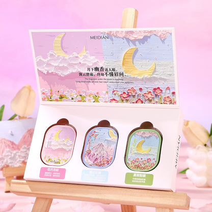 Pink Solid Perfume Set for Women: 3-Pack 4g Portable Pocket Balm with Natural Fragrance, Perfect for Travel V1107-SOLID PERFUME SET