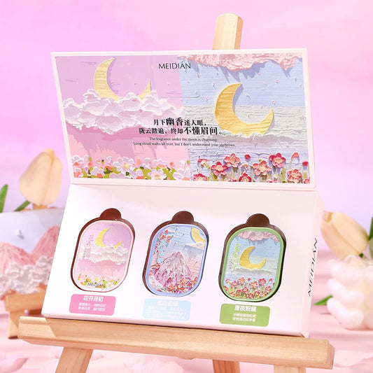 Pink Solid Perfume Set for Women: 3-Pack 4g Portable Pocket Balm with Natural Fragrance, Perfect for Travel V1107-SOLID PERFUME SET