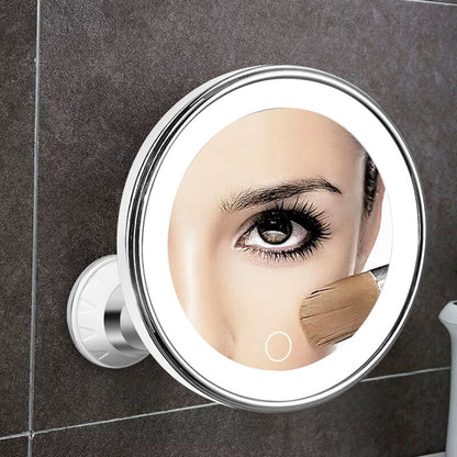 Christmas gift 10X Magnifying Suction Cup LED Makeup Mirror: Flawless Vanity Mirror with Natural Light for V1107-SUCTION CUP LED MAKEUP MIRROR